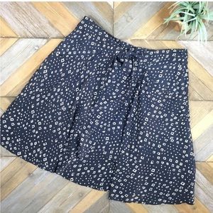Anthropologie Dil Starry Night Silk A-line Tie Waist Skirt